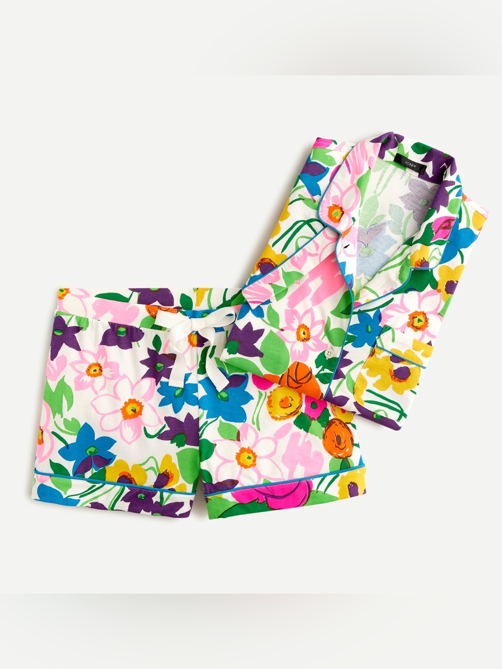 J. Crew Floral Pajama Shorts - White Multicolor Floral
